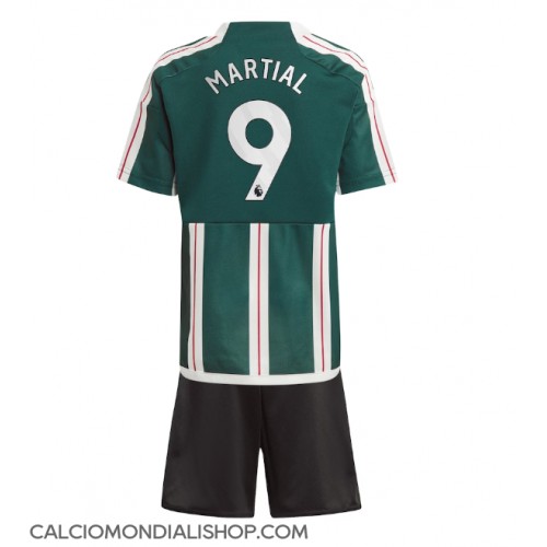 Maglie da calcio Manchester United Anthony Martial #9 Seconda Maglia Bambino 2023-24 Manica Corta (+ Pantaloni corti)